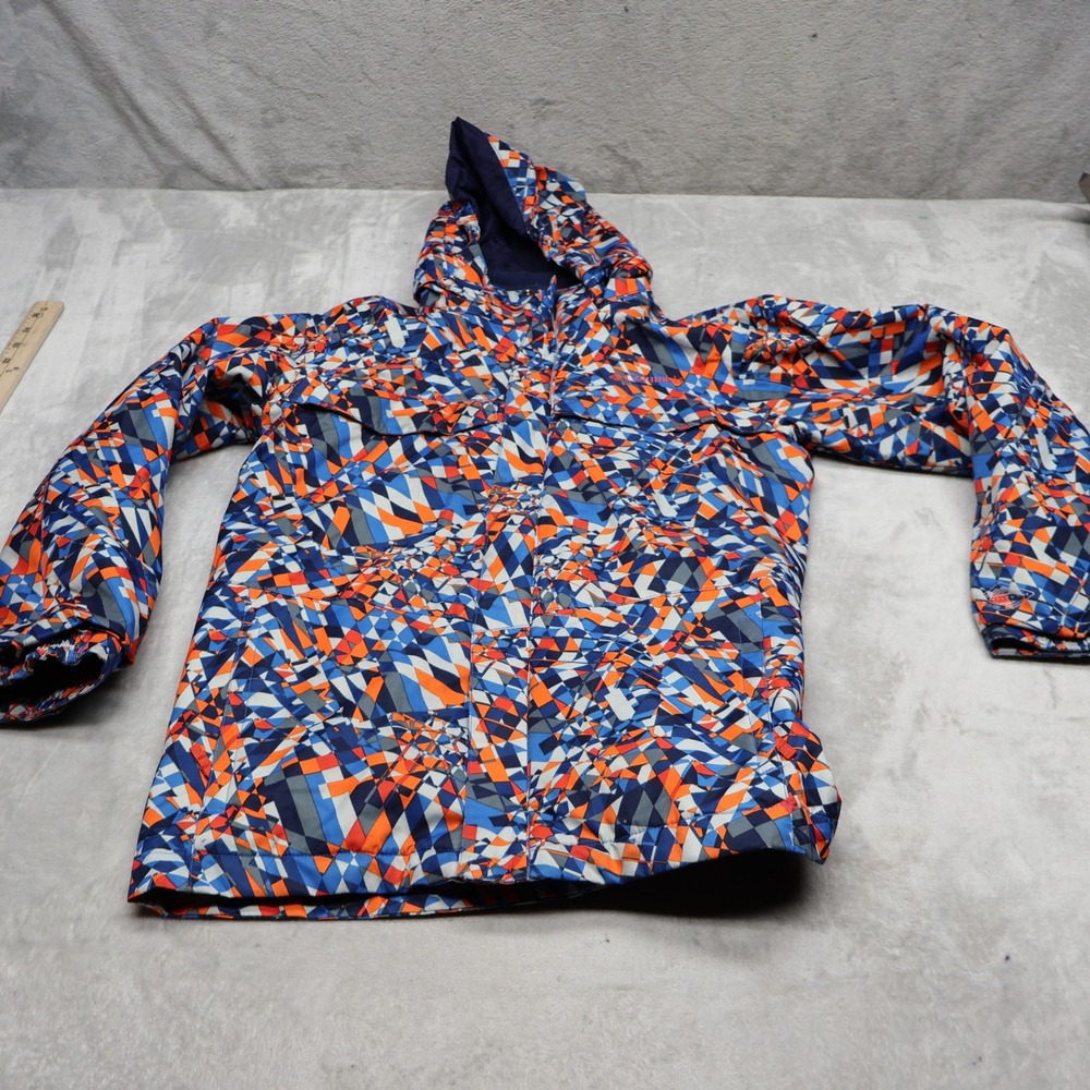 Columbia Jacket Boys Medium Blue Geometric Bugaboo Hooded Removable Liner 3in1